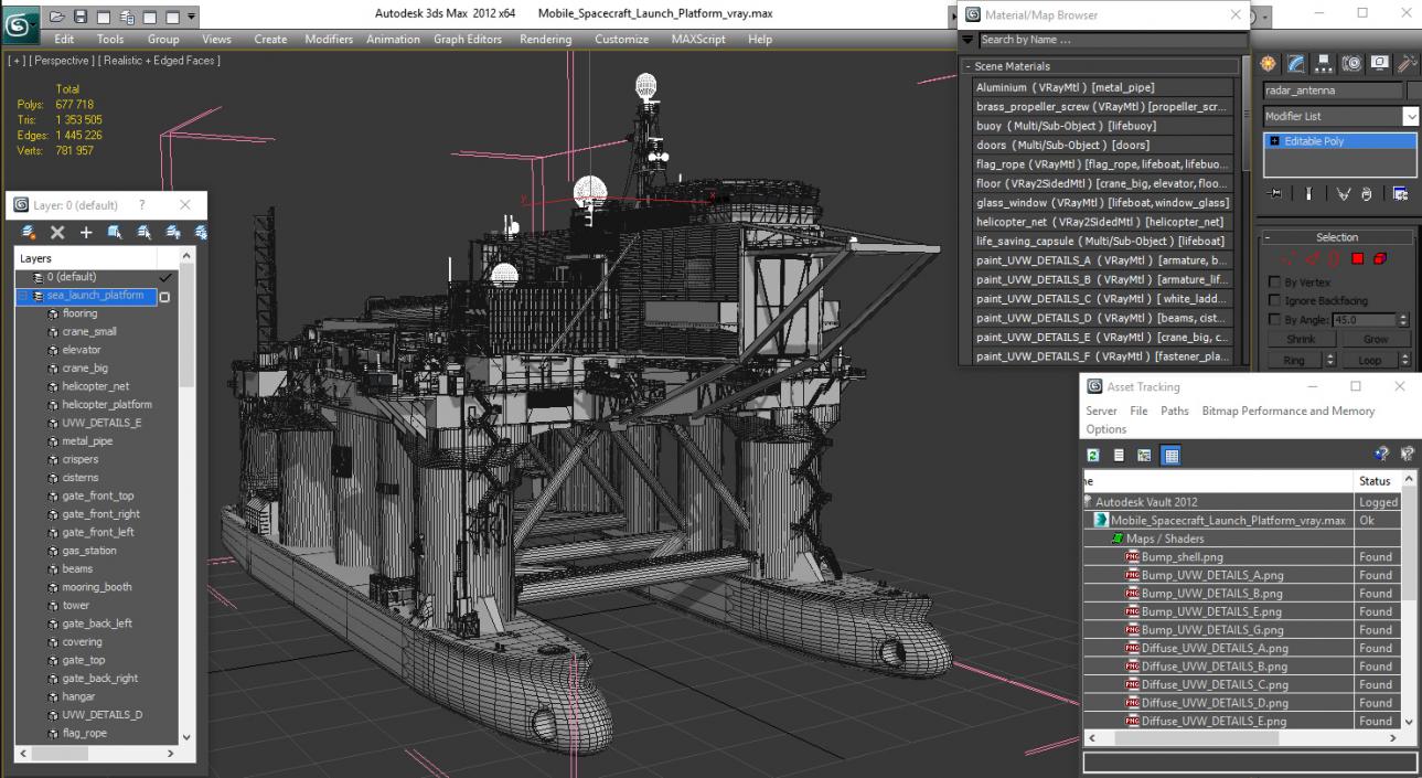 3D Mobile Spacecraft Launch Platform model