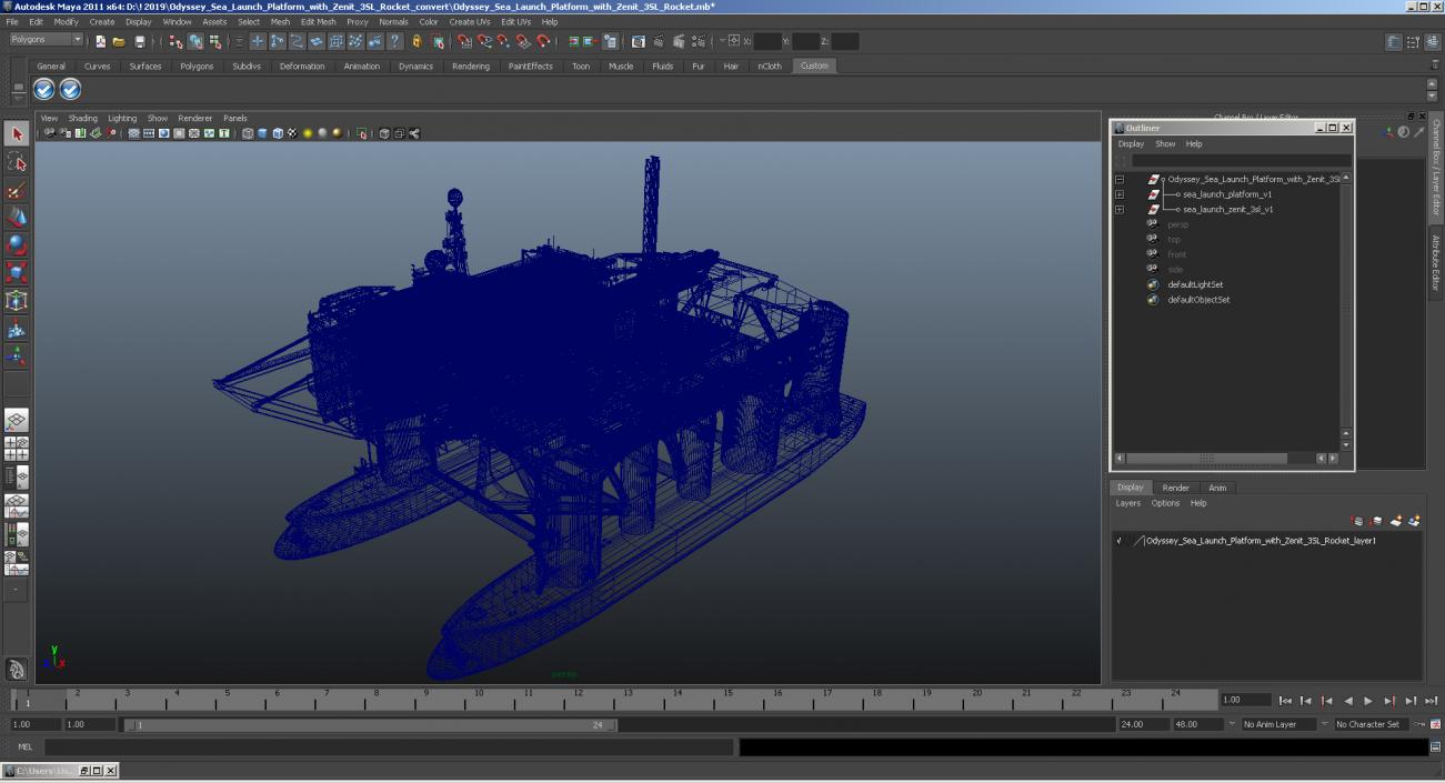 3D Mobile Spacecraft Launch Platform model