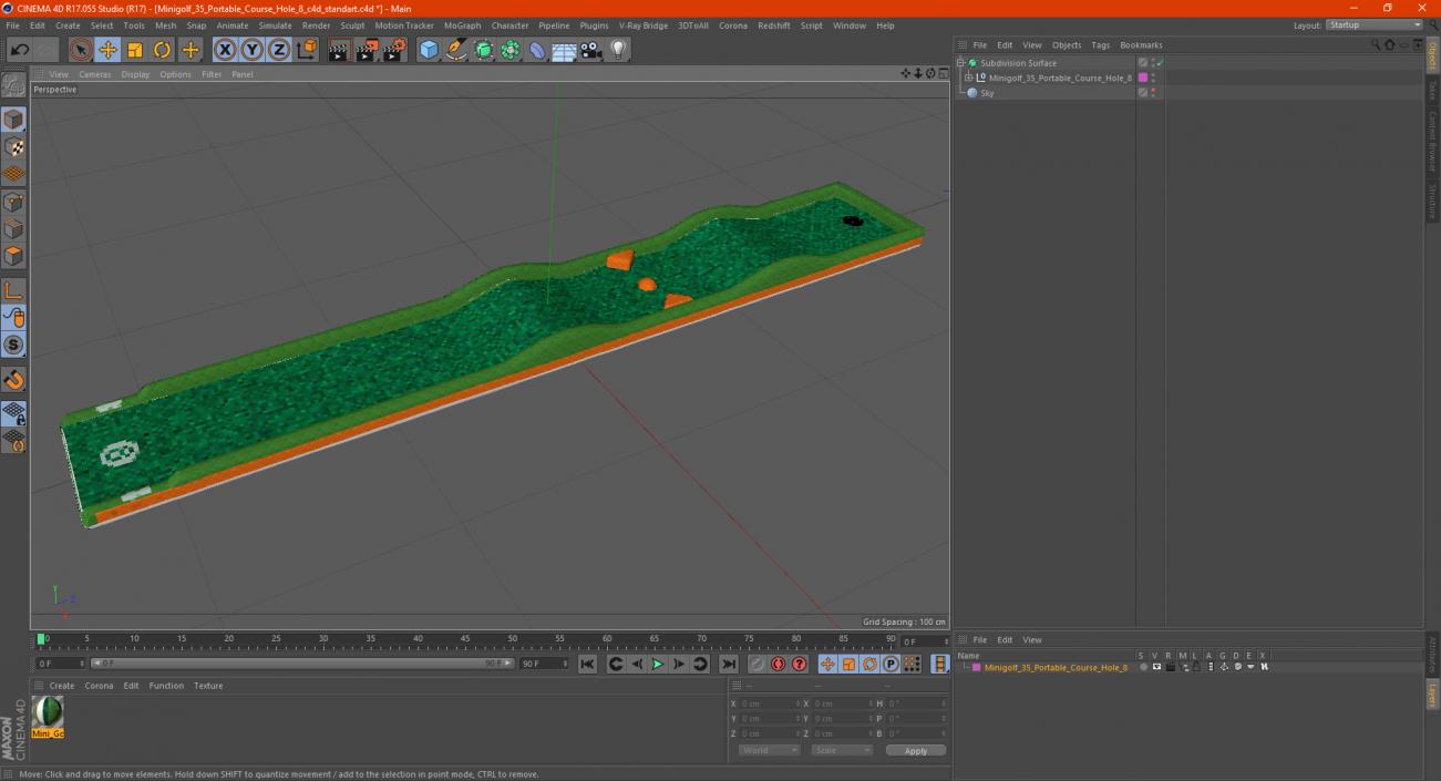 Minigolf 35 Portable Course Hole 8 3D model