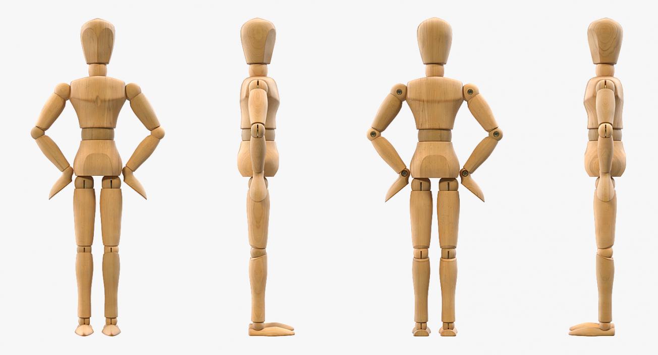 Wooden Dummy Toy Neutral Pose 3D model