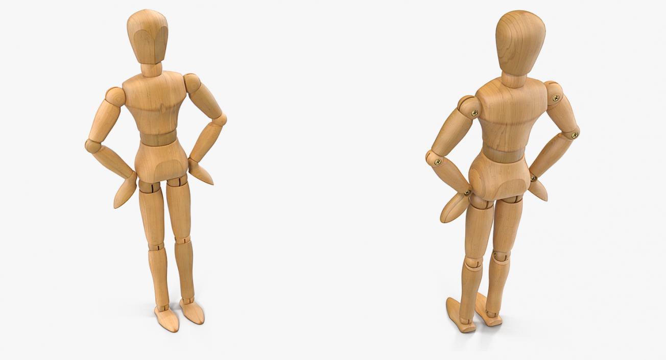 Wooden Dummy Toy Neutral Pose 3D model