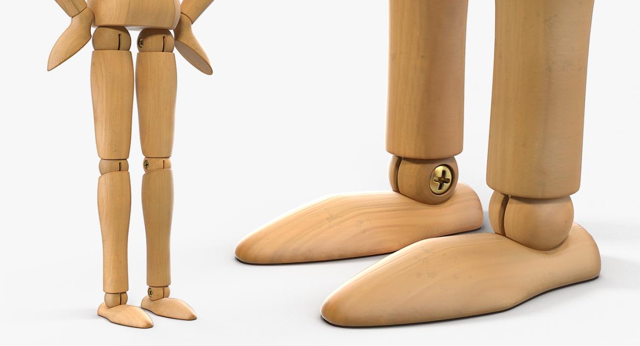 Wooden Dummy Toy Neutral Pose 3D model