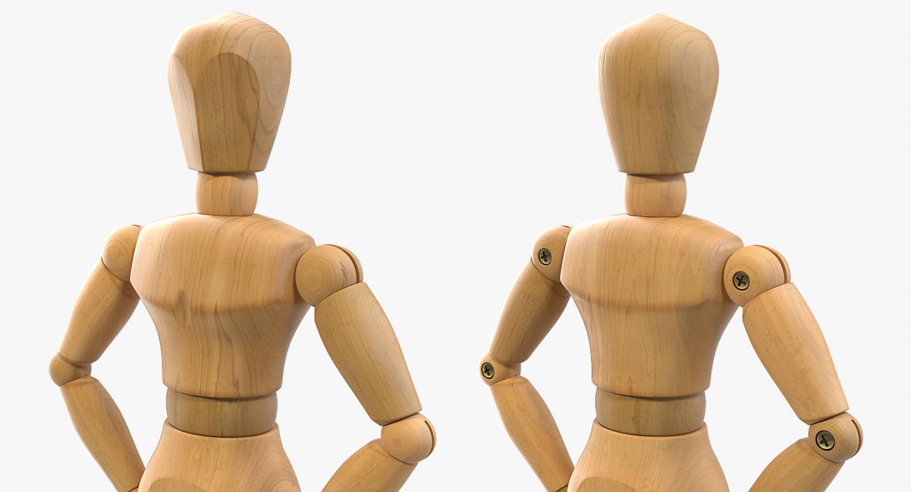 Wooden Dummy Toy Neutral Pose 3D model