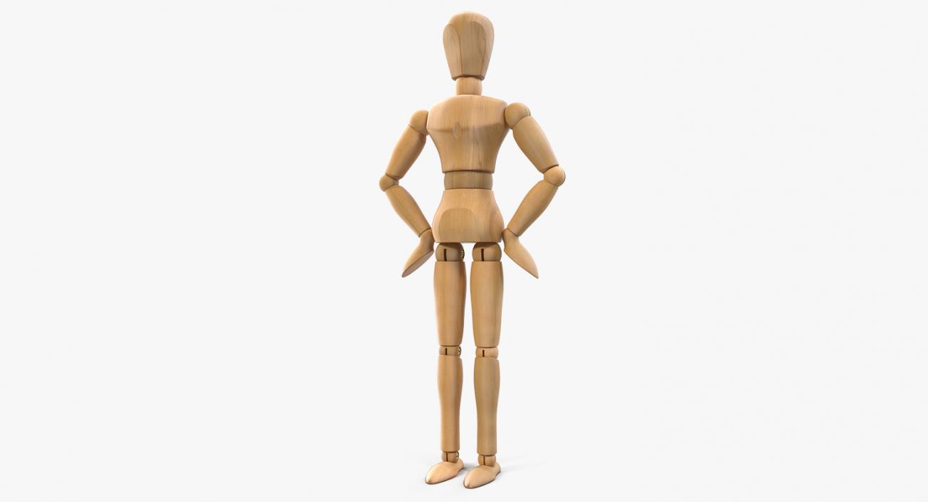 Wooden Dummy Toy Neutral Pose 3D model