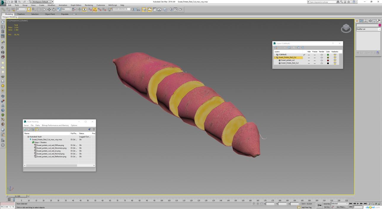 3D model Sweet Potato Red Cut