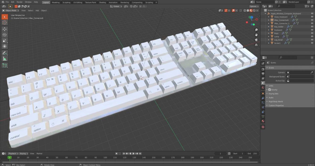 Apple Wireless Computer Keyboard 3D