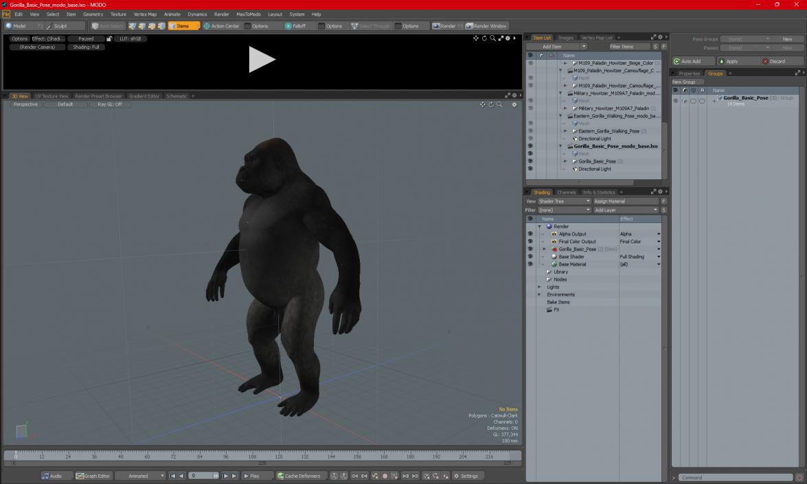 3D Gorilla Basic Pose model