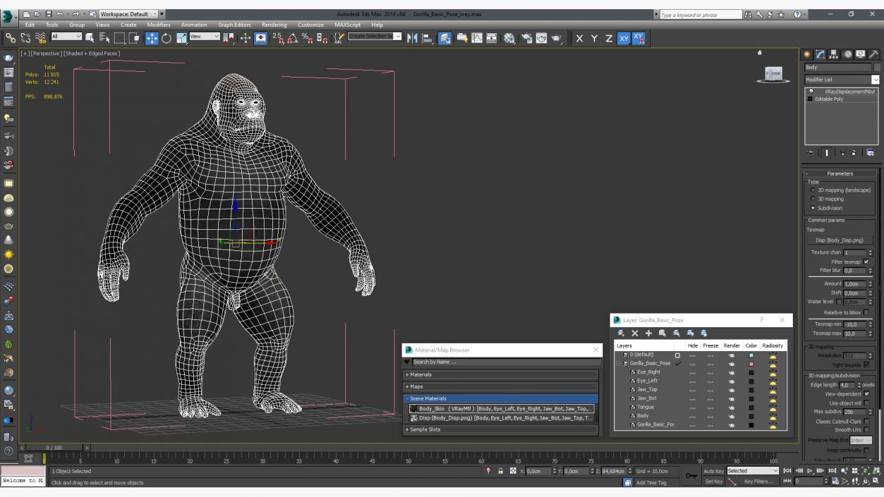 3D Gorilla Basic Pose model