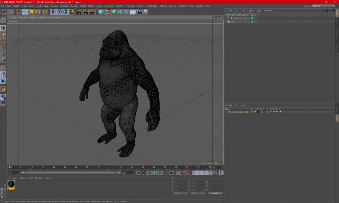 3D Gorilla Basic Pose model