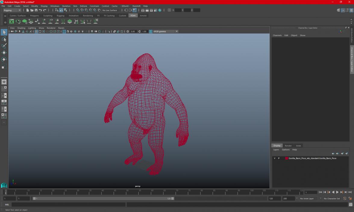 3D Gorilla Basic Pose model