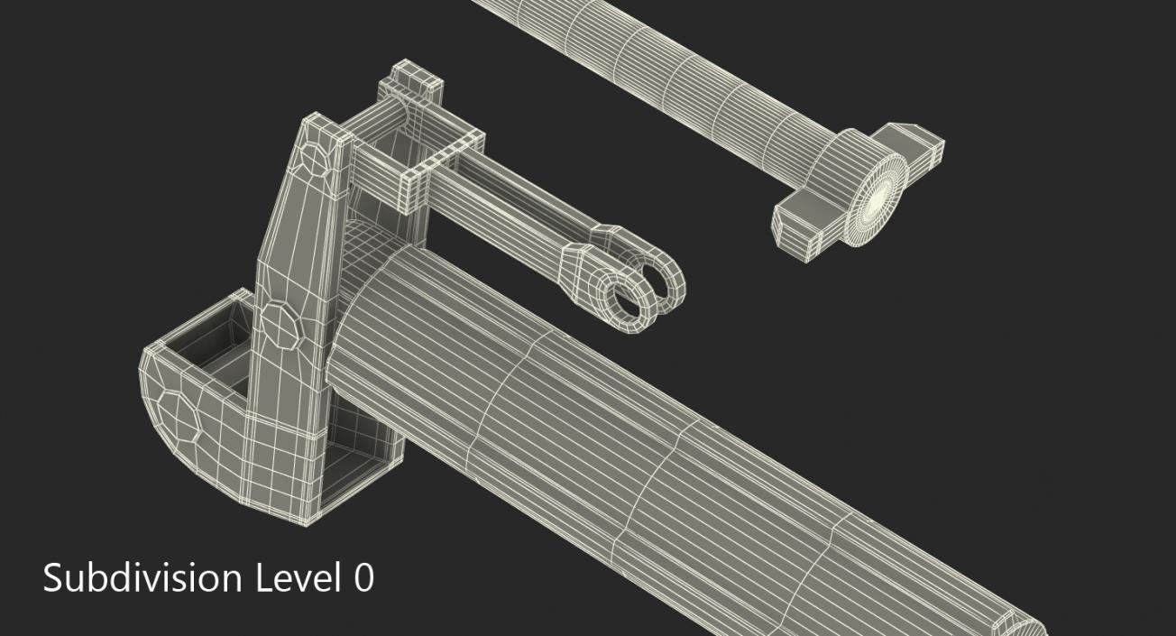 3D model Sci-Fi Painted Hydraulic Cylinder 4