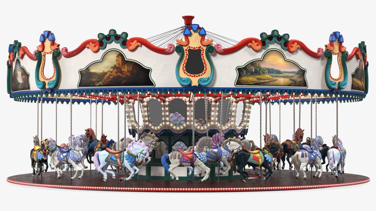 Amusment Park Carousel 3D