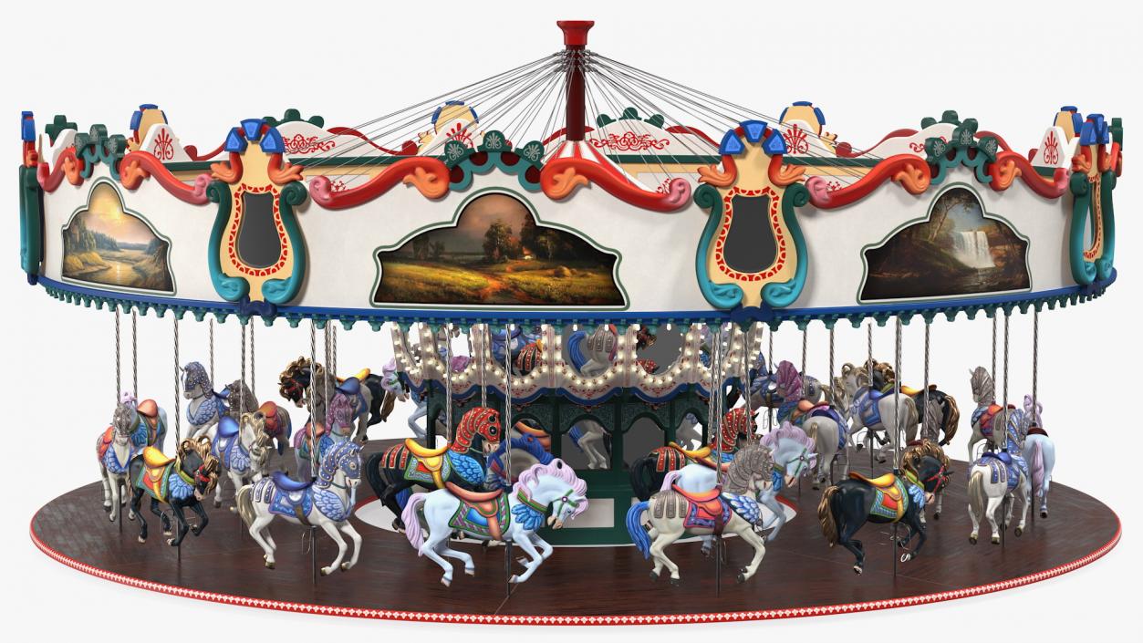 Amusment Park Carousel 3D