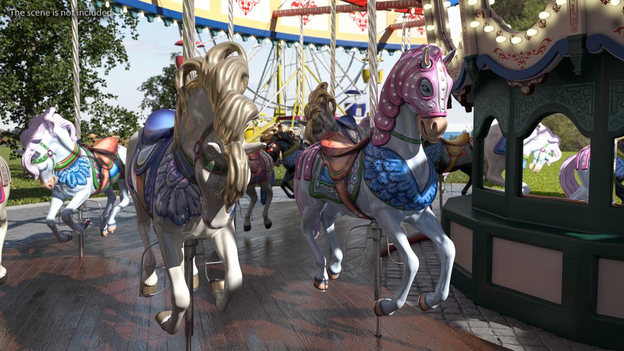 Amusment Park Carousel 3D