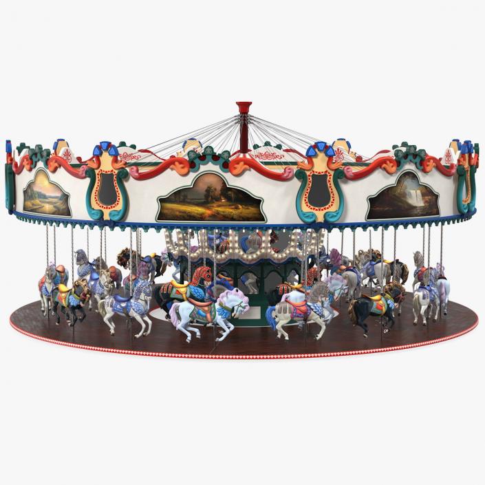 Amusment Park Carousel 3D