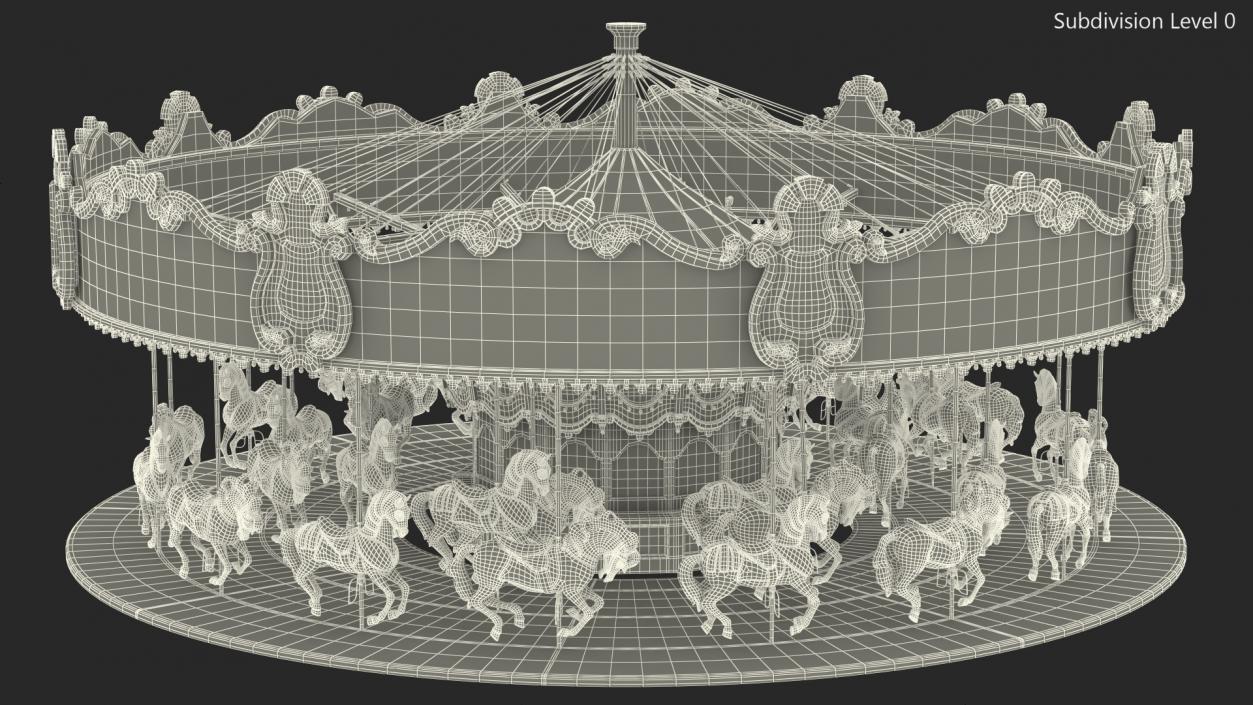 Amusment Park Carousel 3D