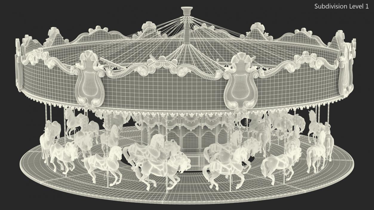 Amusment Park Carousel 3D