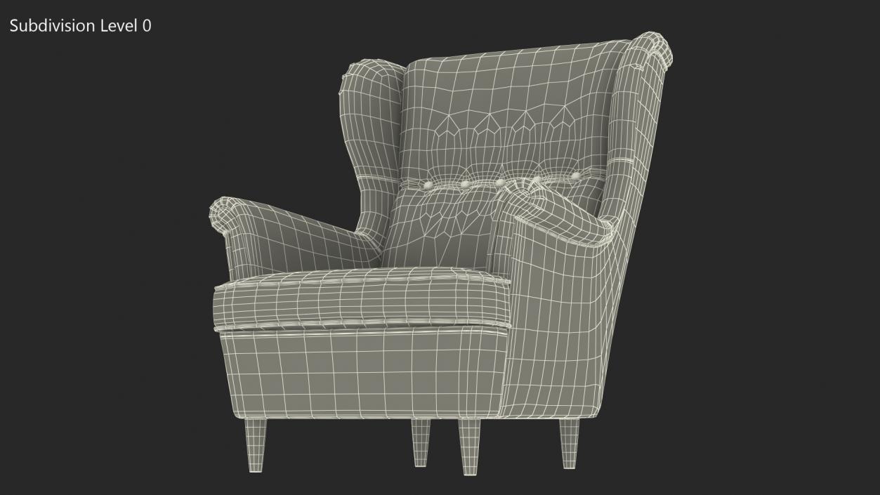 Strandmon Yellow Wing Chair 3D