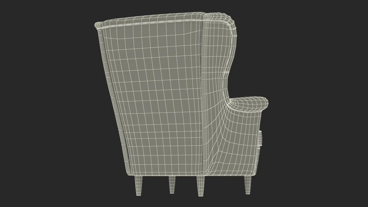 Strandmon Yellow Wing Chair 3D