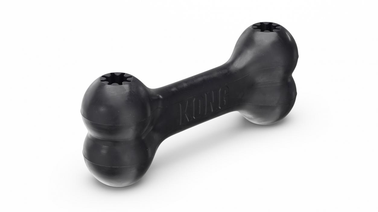 3D KONG Rubber Chew Bone Toy Black