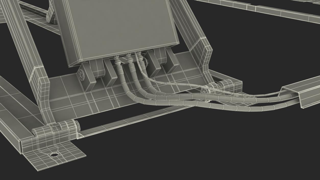 3D Industrial Car Lift Rigged