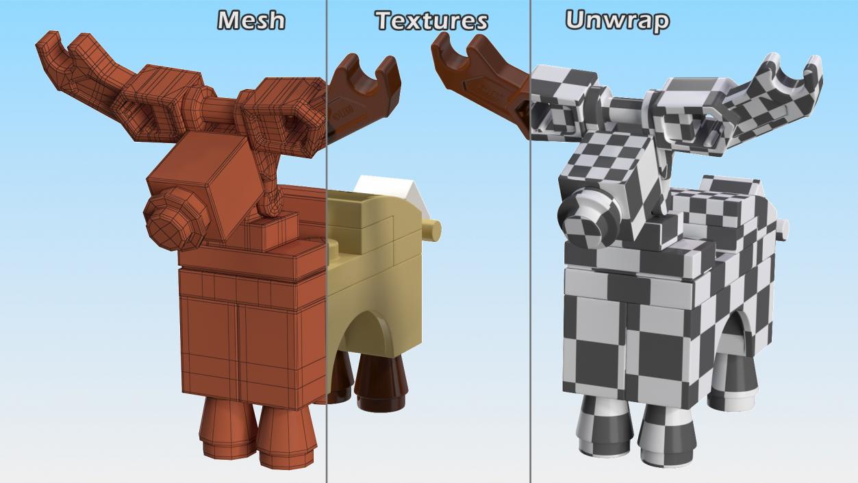 Lego Reindeer Minifigure 3D model