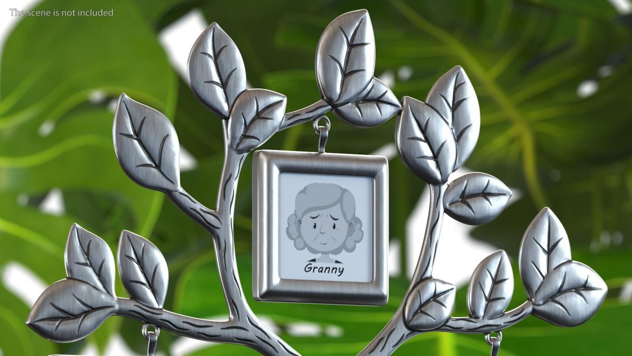 Silver Family Tree Picture Frame 3D