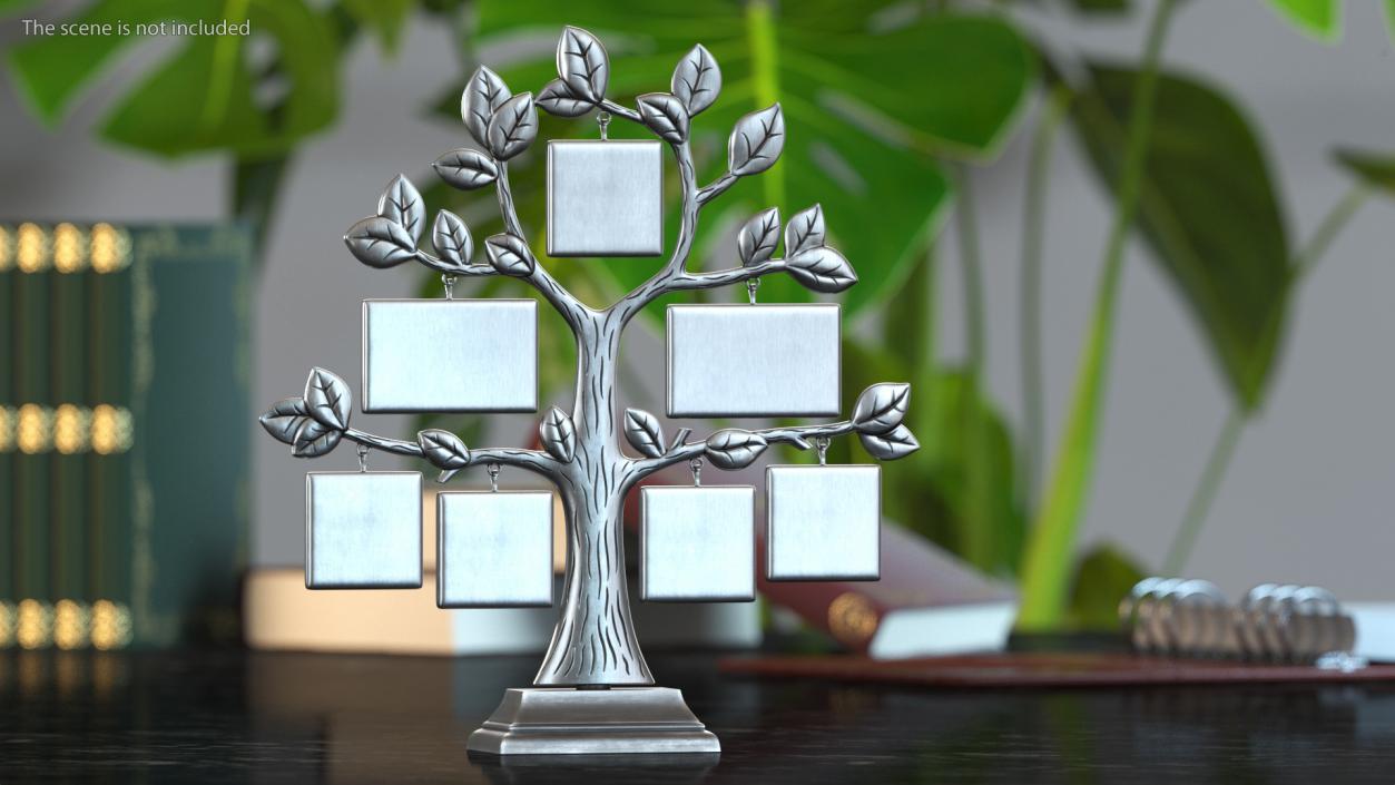 Silver Family Tree Picture Frame 3D