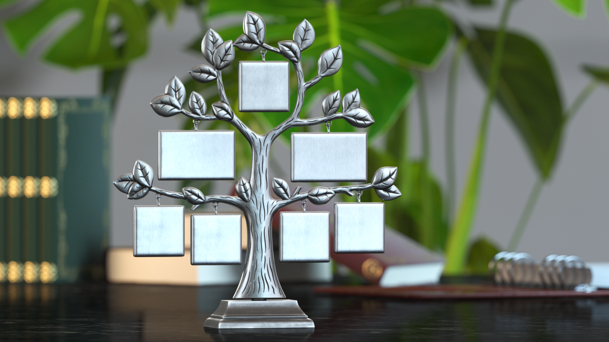 Silver Family Tree Picture Frame 3D