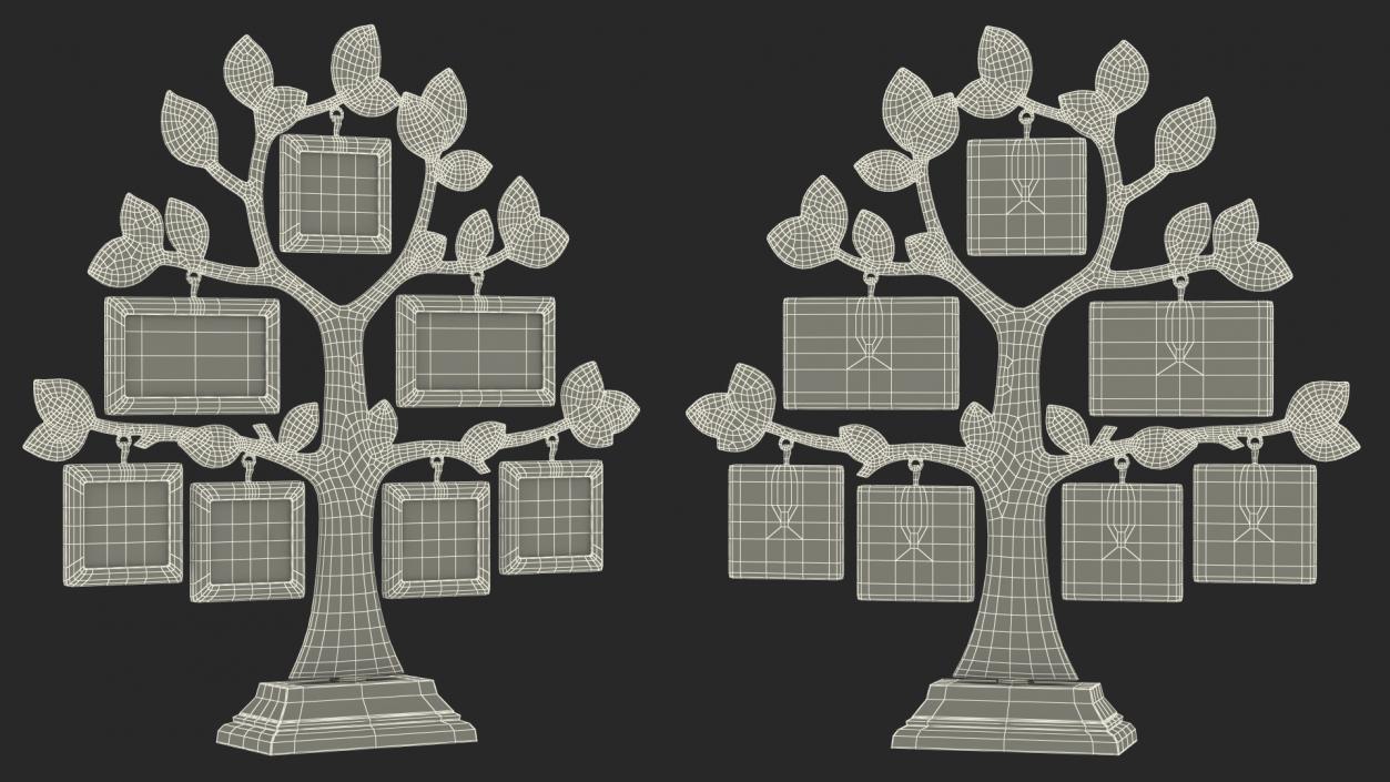 Silver Family Tree Picture Frame 3D