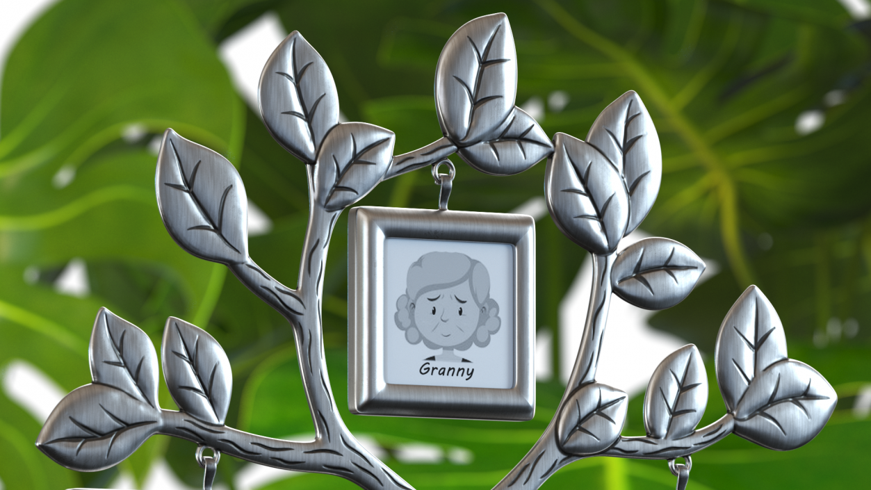 Silver Family Tree Picture Frame 3D