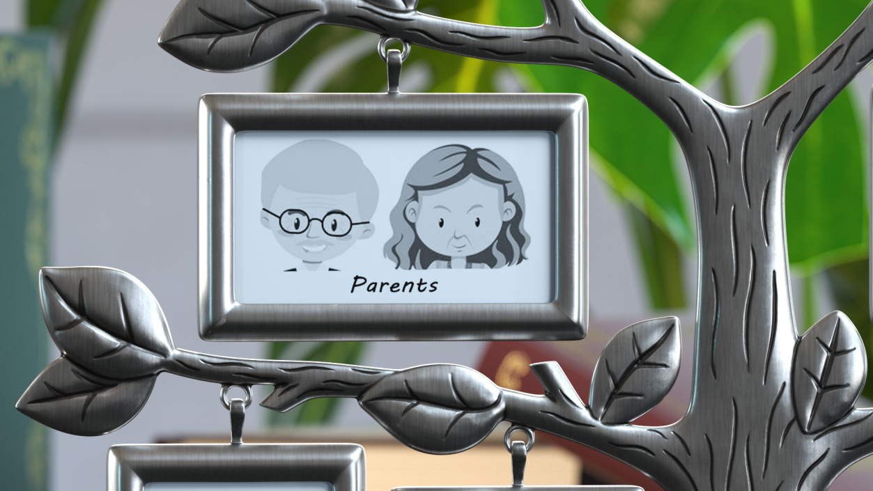 Silver Family Tree Picture Frame 3D