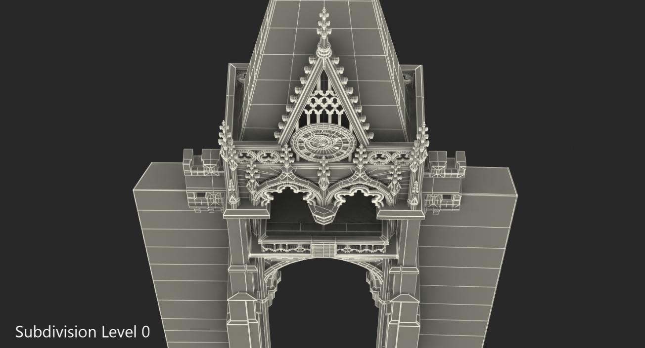 3D Castle Entrance with Clock