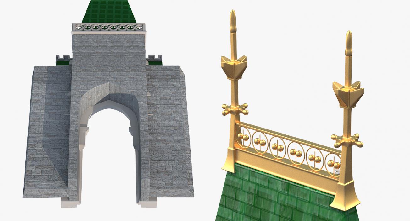 3D Castle Entrance with Clock