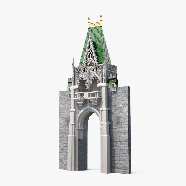 3D Castle Entrance with Clock