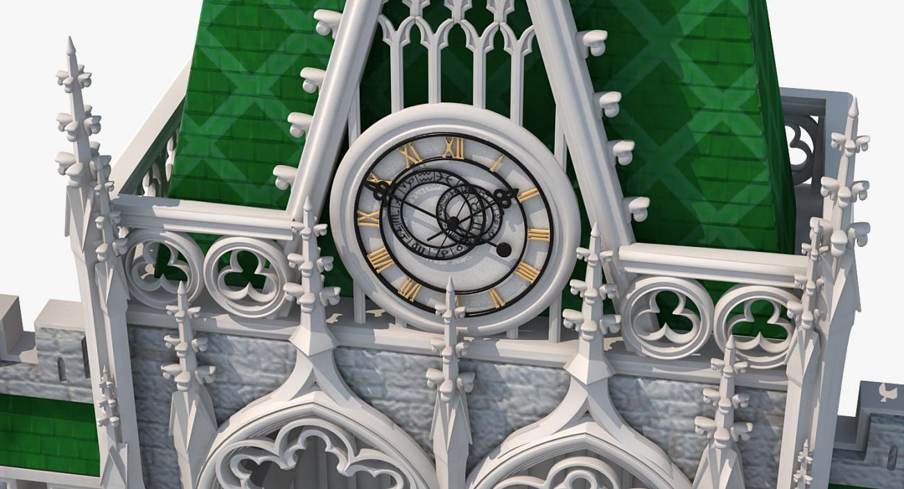 3D Castle Entrance with Clock