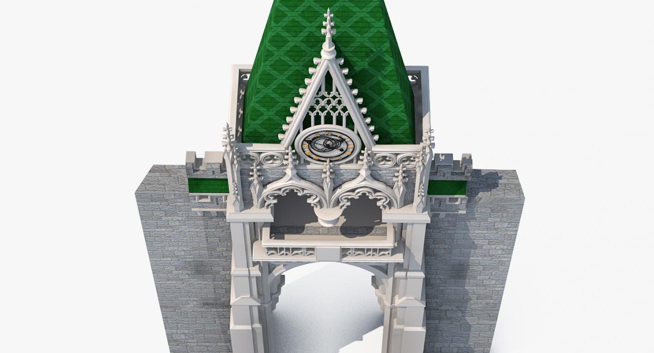 3D Castle Entrance with Clock