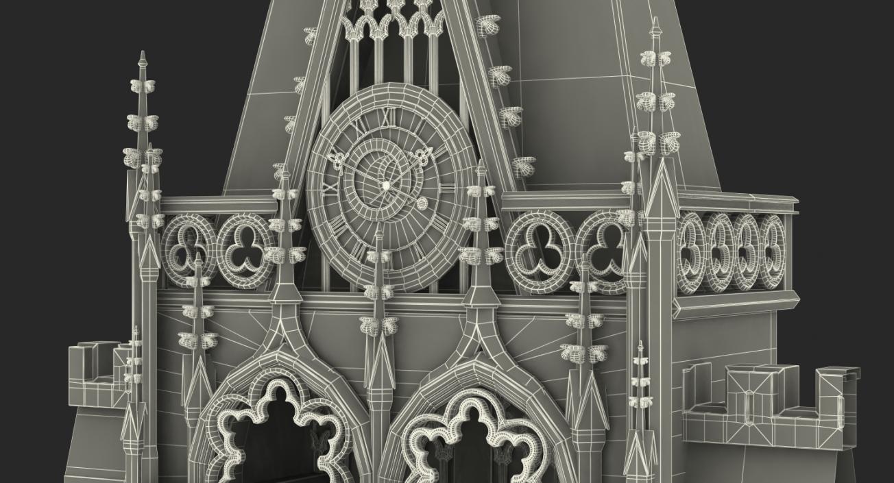 3D Castle Entrance with Clock