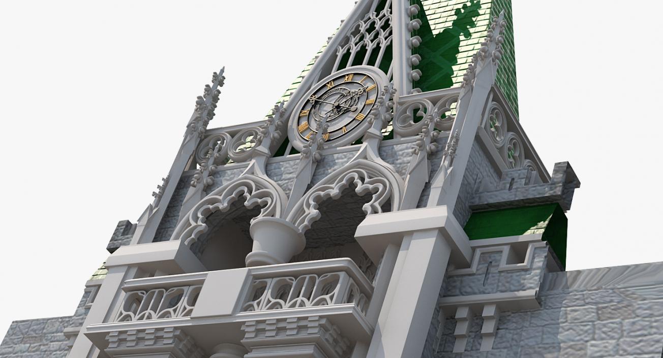 3D Castle Entrance with Clock