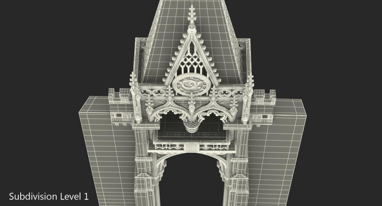 3D Castle Entrance with Clock