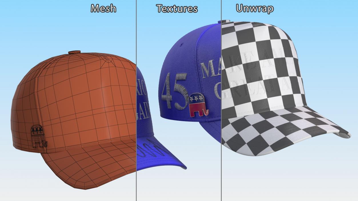 3D model Republican Party Symbol on Trump Baseball Cap