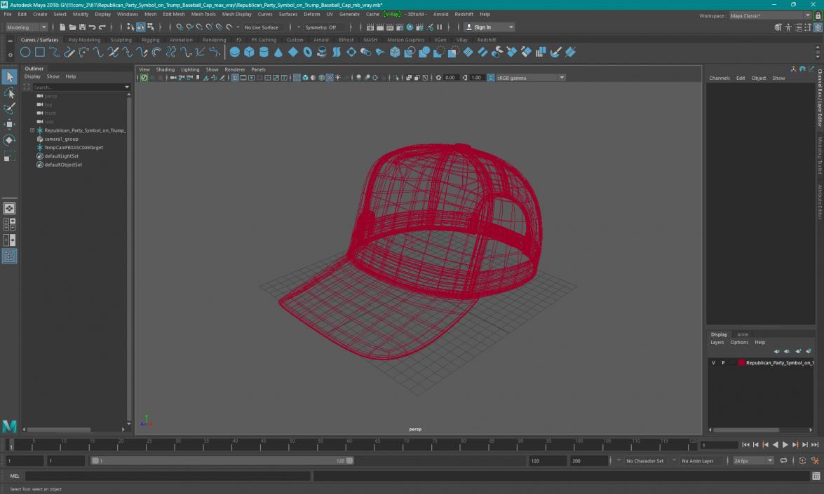 3D model Republican Party Symbol on Trump Baseball Cap