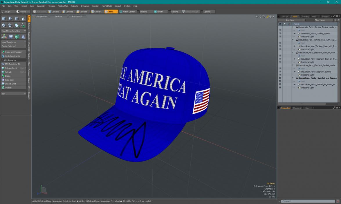 3D model Republican Party Symbol on Trump Baseball Cap