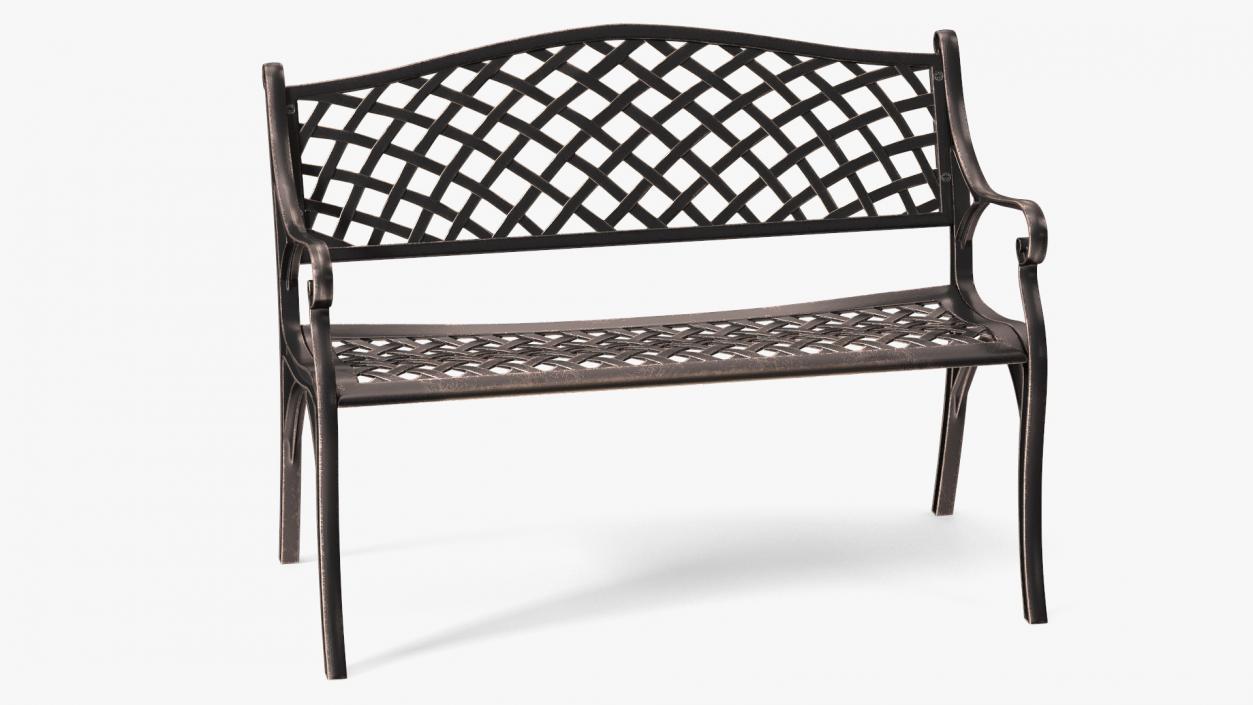 3D Outdoor Patio Garden Bench Bronze model