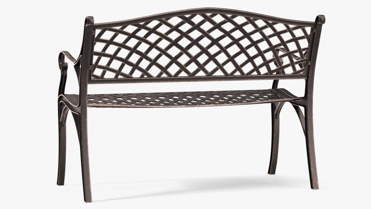 3D Outdoor Patio Garden Bench Bronze model