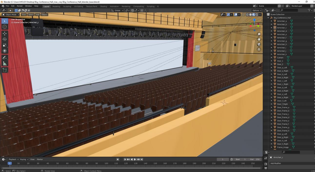 Big Conference Hall 3D model