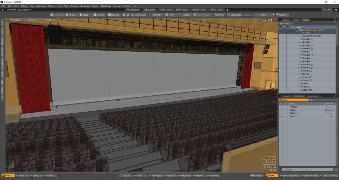 Big Conference Hall 3D model