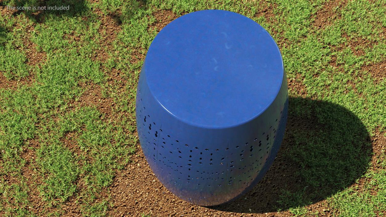 3D Garden Metal Drum Table Blue model