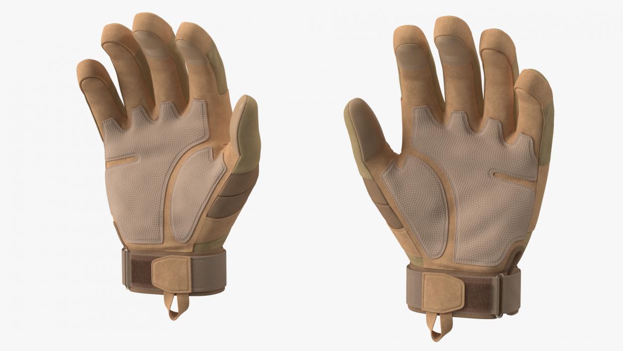 Airsoft Gloves Brown Fur 3D model