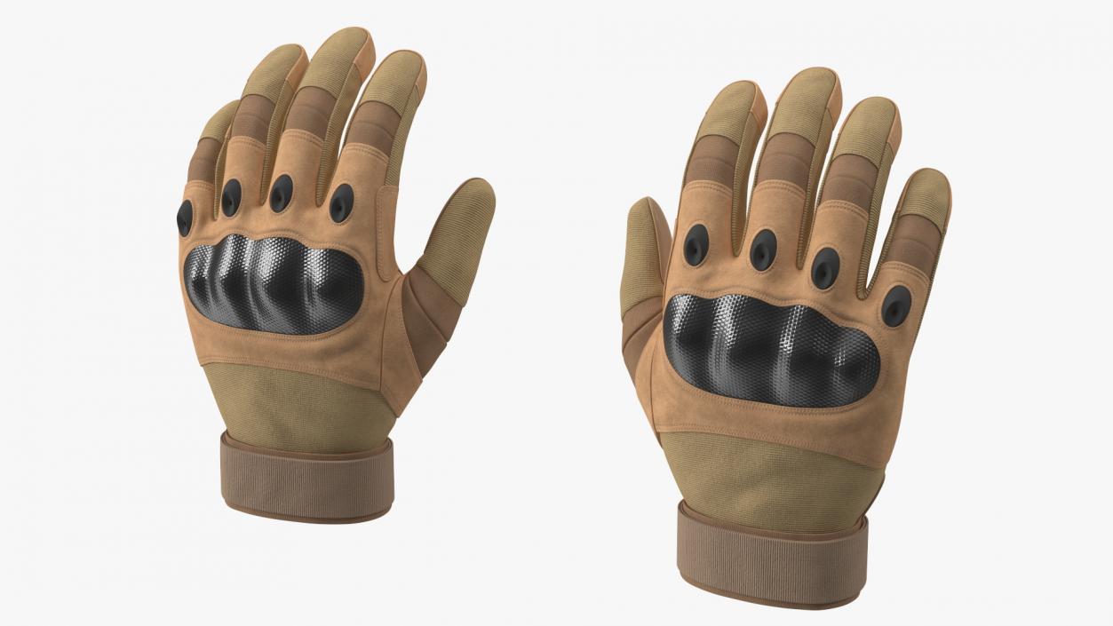 Airsoft Gloves Brown Fur 3D model